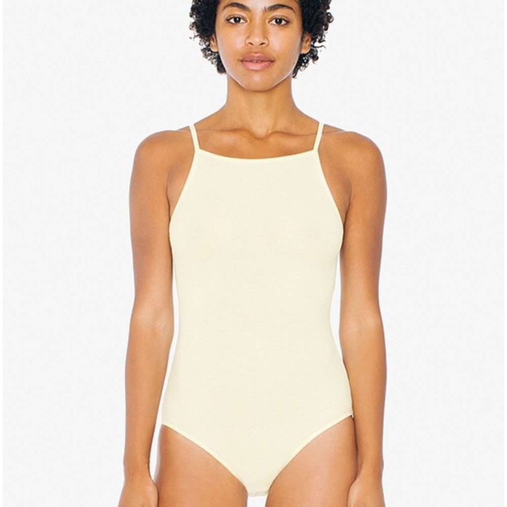 American Apparel 2x2 Parker Bodysuit NWOT yellow